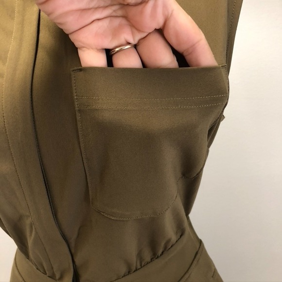 Athleta Wide Leg Jumpsuit Womens 6 Green Sleeveless Granola Earthy Boho - Picture 4 of 12